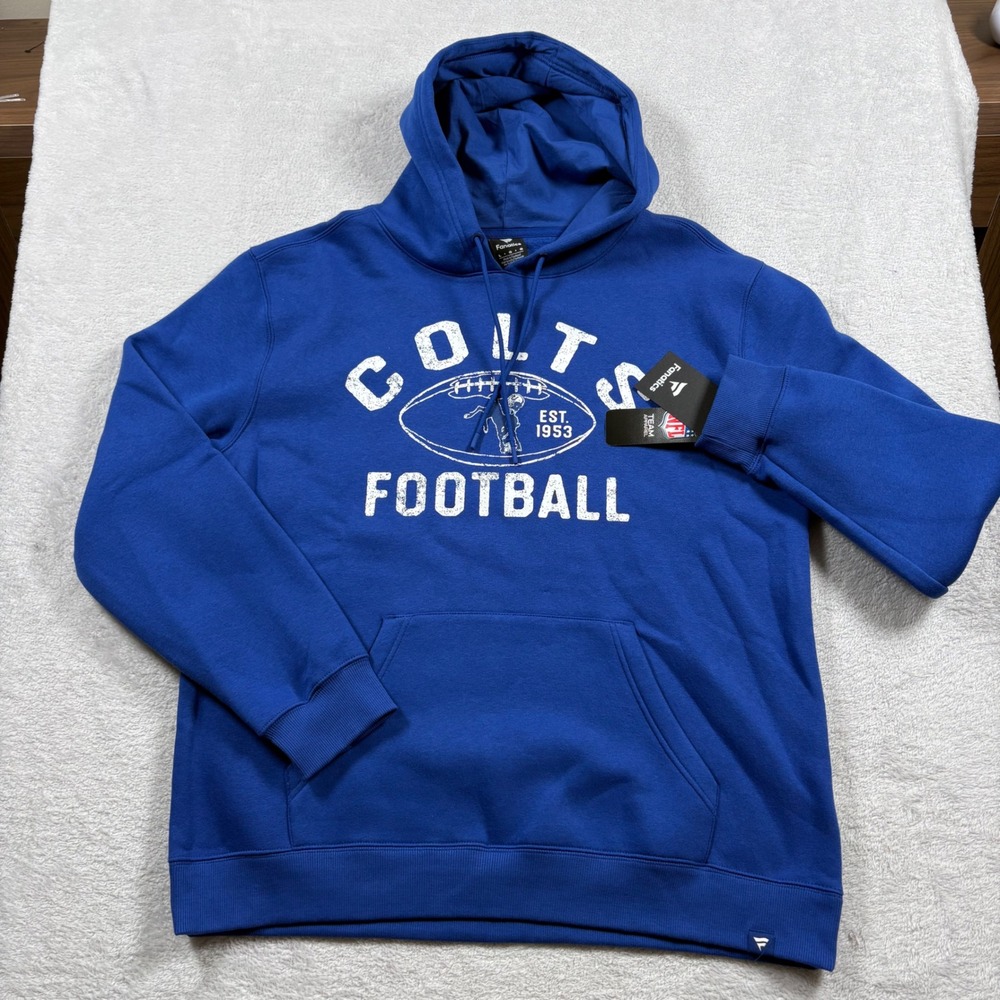 Fanatics NFL Indianapolis Colts Hoodie Mens Large Blue Football Sweatshirt NEW - Picture 2 of 10